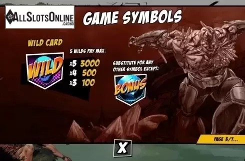 Paytable 3. X-O ManOWar from Pariplay