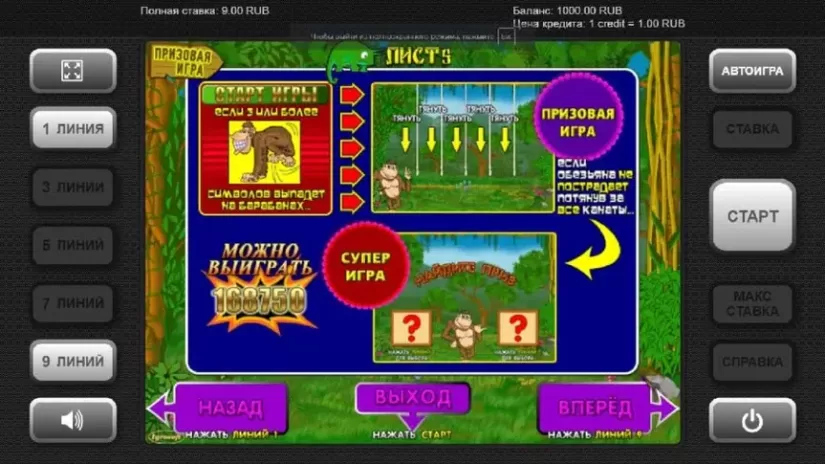 Crazy Monkey slot screenshot 2