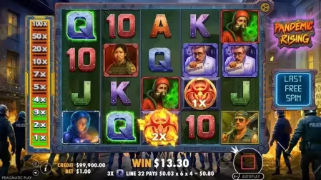 Pandemic Rising slot screenshot 5