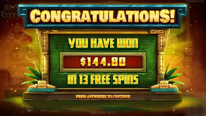 Secret City Gold slot screenshot 