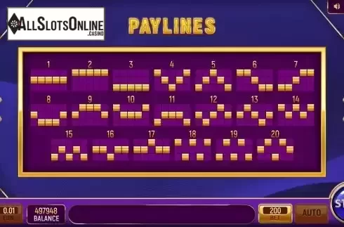 Paylines screen