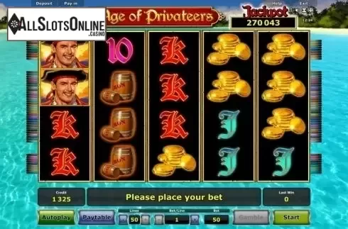 Screen 1. Age of Privateers from Greentube