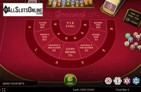 Game Screen 1. Baccarat 777 from Evoplay Entertainment