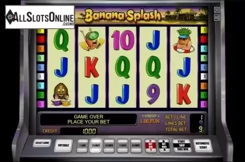 Reels screen. Banana Splash from Novomatic