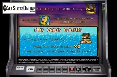 Paytable 2. Banana Splash from Novomatic