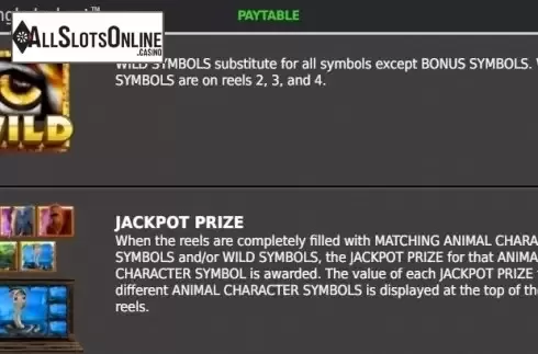 Paytable 1. Big 5 Jungle Jackpot from StakeLogic