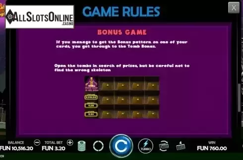 Bonus game screen