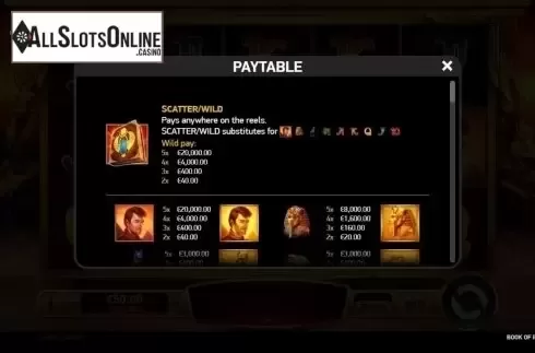 Paytable 1. Book of Riches from Ruby Play