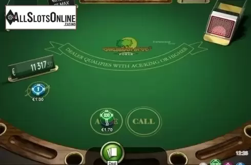 Game Screen. Caribbean Stud Professional Series Low Limit from NetEnt