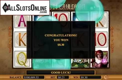 Win presentation. Cash Cauldron from Genesis