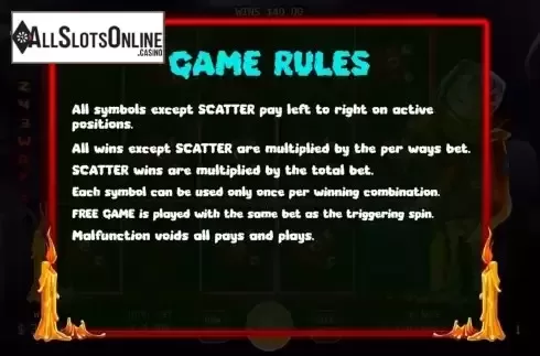 Game Rules screen