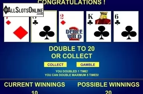 Game Screen. Deuces Wild Progressive Poker from iSoftBet