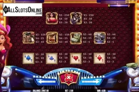 Pay Table screen