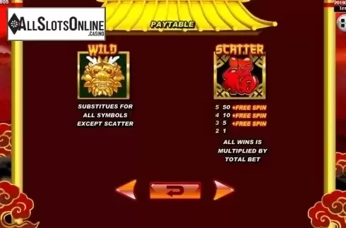 Paytable 2. Dragon Gold from Spadegaming