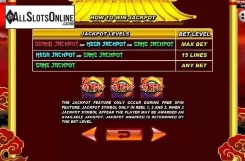 Paytable . Dragon Gold from Spadegaming