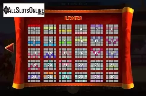 Paylines screen