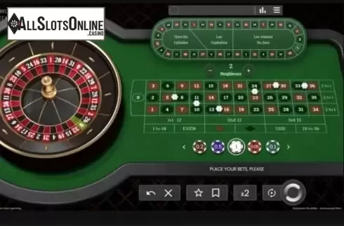 European Roulette Announced Bets Screen