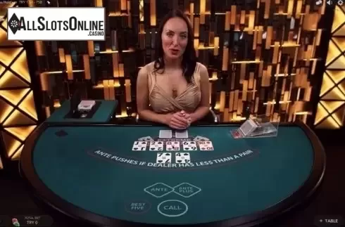 Game Screen. Extreme Texas Hold’em from Evolution Gaming