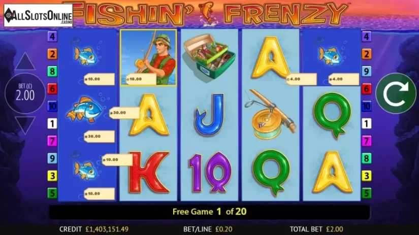 Free Spins screen