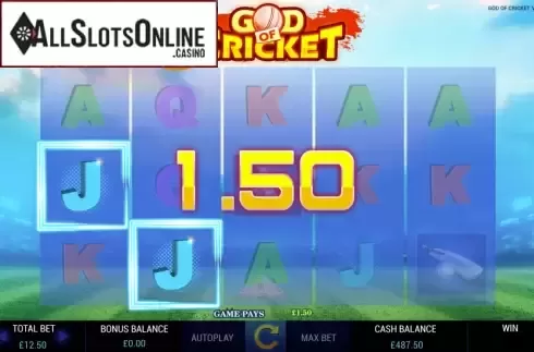 Win Screen. God of Cricket from ReelFeel Gaming