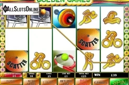 Win screen. Golden Games from Playtech