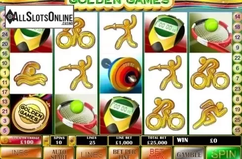 Reels screen. Golden Games from Playtech
