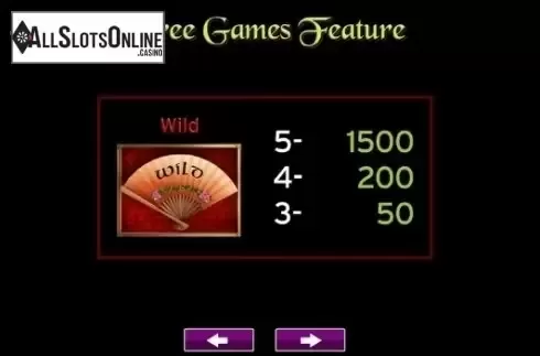 Paytable 1. Golden Peony from High 5 Games