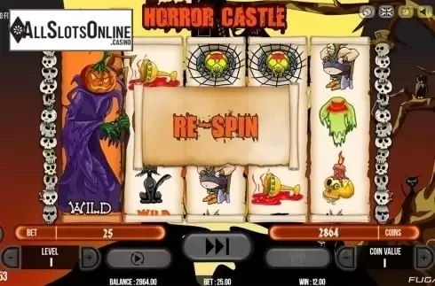 Respin screen. Horror Castle from Fugaso