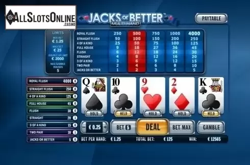 Screen4. Jacks or Better MH (Playtech) from Playtech
