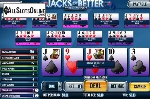 Screen1. Jacks or Better MH (Playtech) from Playtech