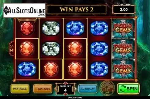 Win screen. Jaguar Gems from Inspired Gaming