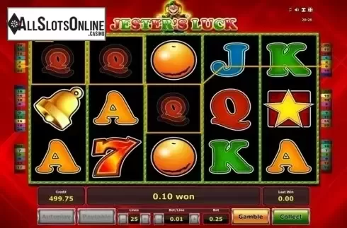 Win Screen . Jesters Luck from Novomatic