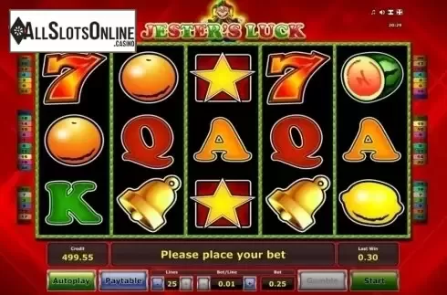 Game Workflow screen . Jesters Luck from Novomatic