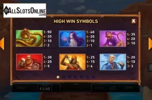 Paytable 1. Kingdoms Rise Chasm of Fear from Playtech Origins