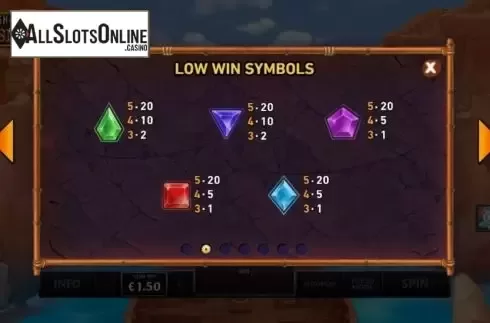 Paytable 2. Kingdoms Rise Chasm of Fear from Playtech Origins