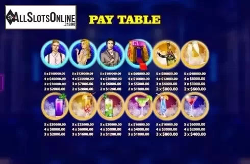 Paytable. Lounge Club from KA Gaming