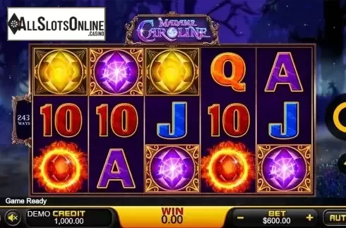 Reels screen. Madame Caroline from PlayStar