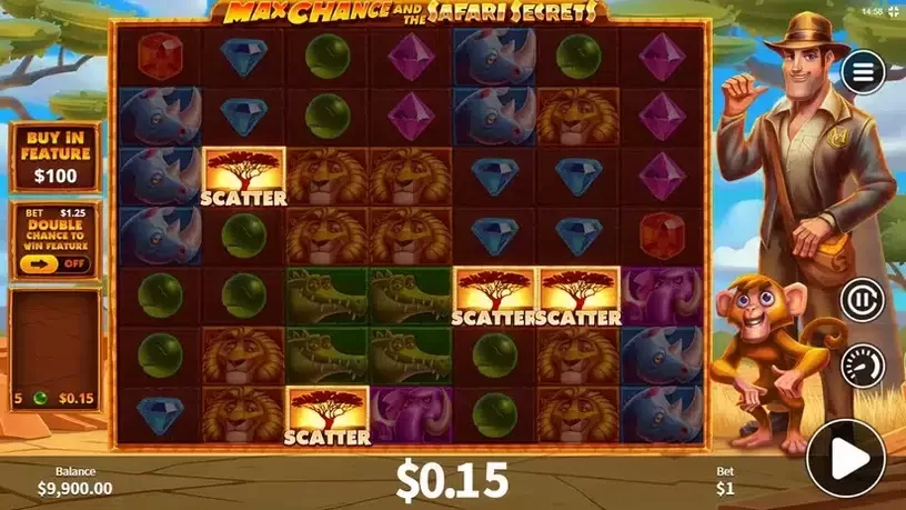 Max Chance and the Safari Secrets slot screenshot 2