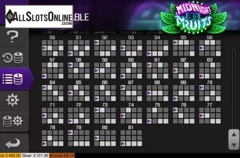 Paytable screen 4. Midnight Fruits from Apollo Games