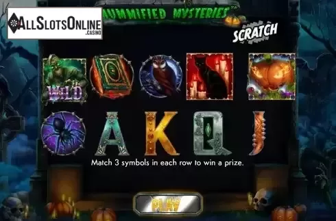 Paytable screen