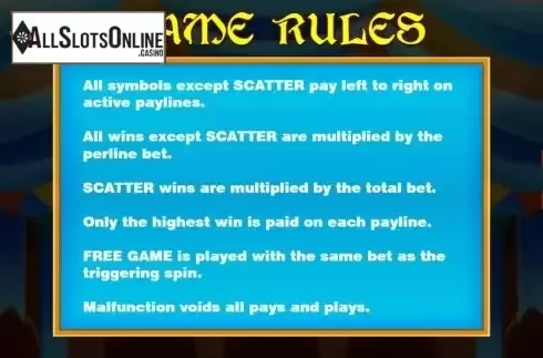 Game Rules screen