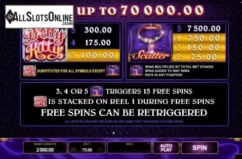 Screen3. Pretty Kitty from Microgaming
