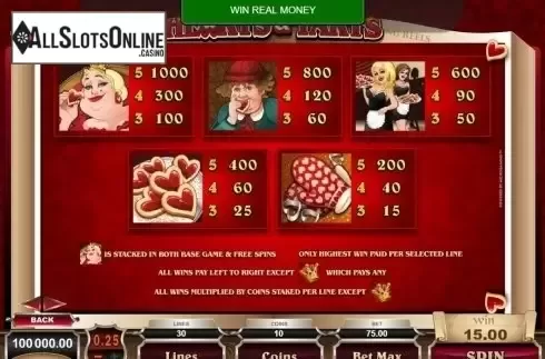 Screen3. Rhyming Reels - Hearts Tarts from Microgaming