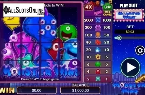 Game Screen 1. Scratch Monster Wins from NextGen