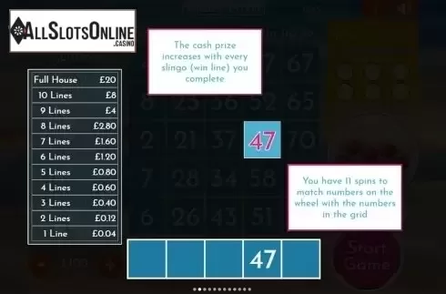 Paytable 2. Slingo Love Island from Slingo Originals