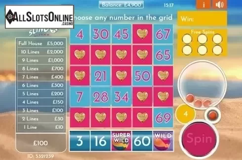 Game workflow 2. Slingo Love Island from Slingo Originals