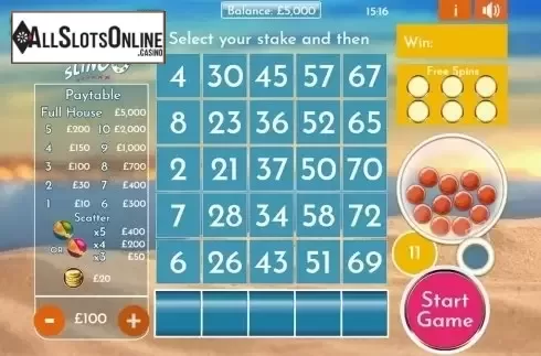 Reels screen. Slingo Love Island from Slingo Originals