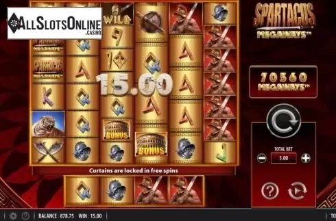 Win Screen. Spartacus Megaways from WMS