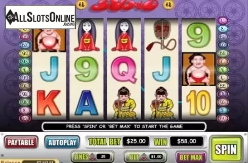 Win Screen . Sumo from Wager Gaming