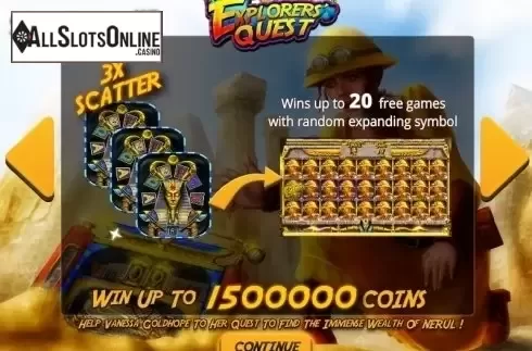 Screen 1. The Explorers' Quest from Zeus Play